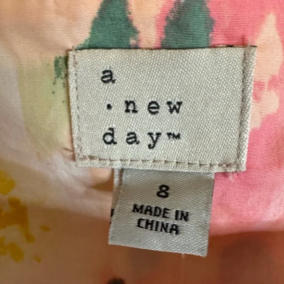 A New Day Pink Floral Fit & Flare Midi Dress Size 8 NWT spring easter - Picture 5 of 5